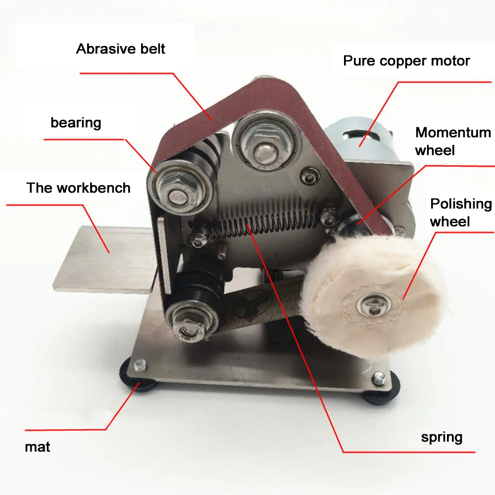 Electric Grinder 15mm/25mm Multifunctional Mini Belt Sander DIY Polishing Grinding Cutter Edges Sharpener