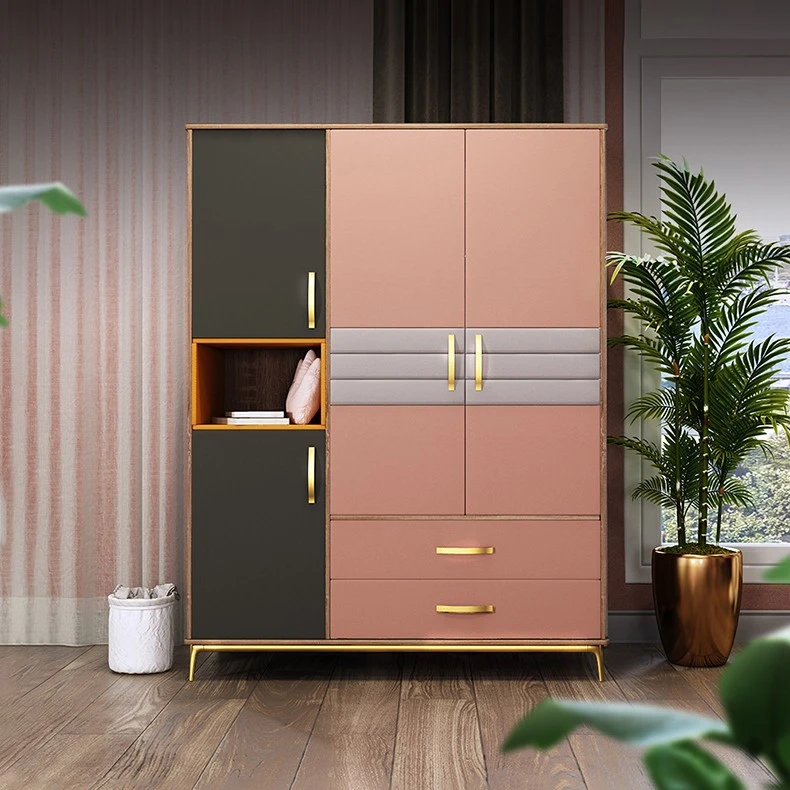 Armario de lujo ligero para niños, ropero moderno y Simple, dormitorio pequeño, dos o tres puertas, armario infantiles| - AliExpress