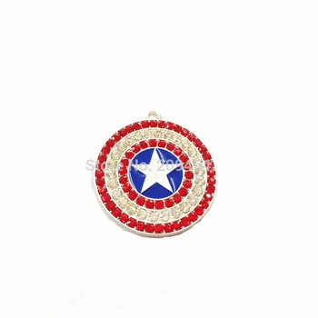 

Newest ! 38MM 10pcs/lot Shield Rhinestone Pendants For Fashion Necklace Making ,,Free Shipment !