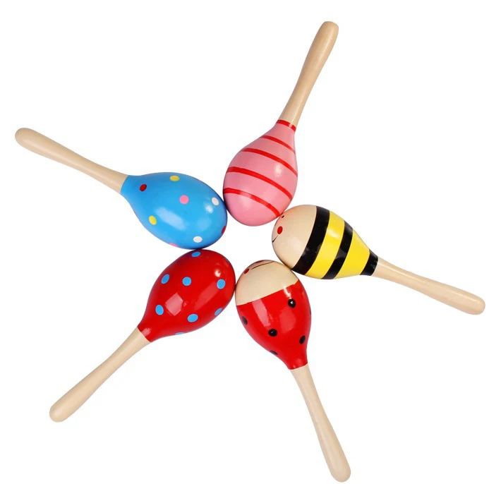 Wooden Baby Rattle toys for baby 0-12 months Sand hammer for Listening Practice Musica toy for Educational brinquedos