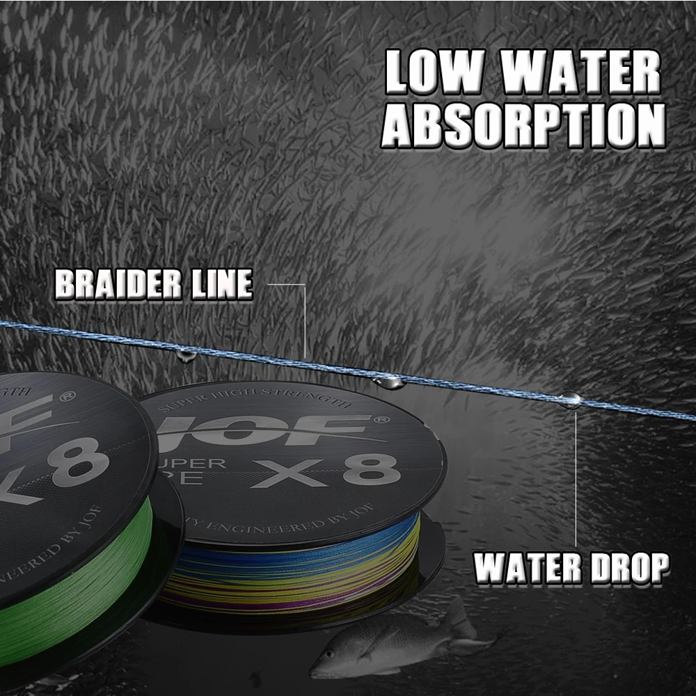 JOF 150M 8 Strand Micro Fly Fishing Line Braided Fishing Line Extreme Thin  Smooth Fishing Line For Carp Bass Trout PE Multifilam