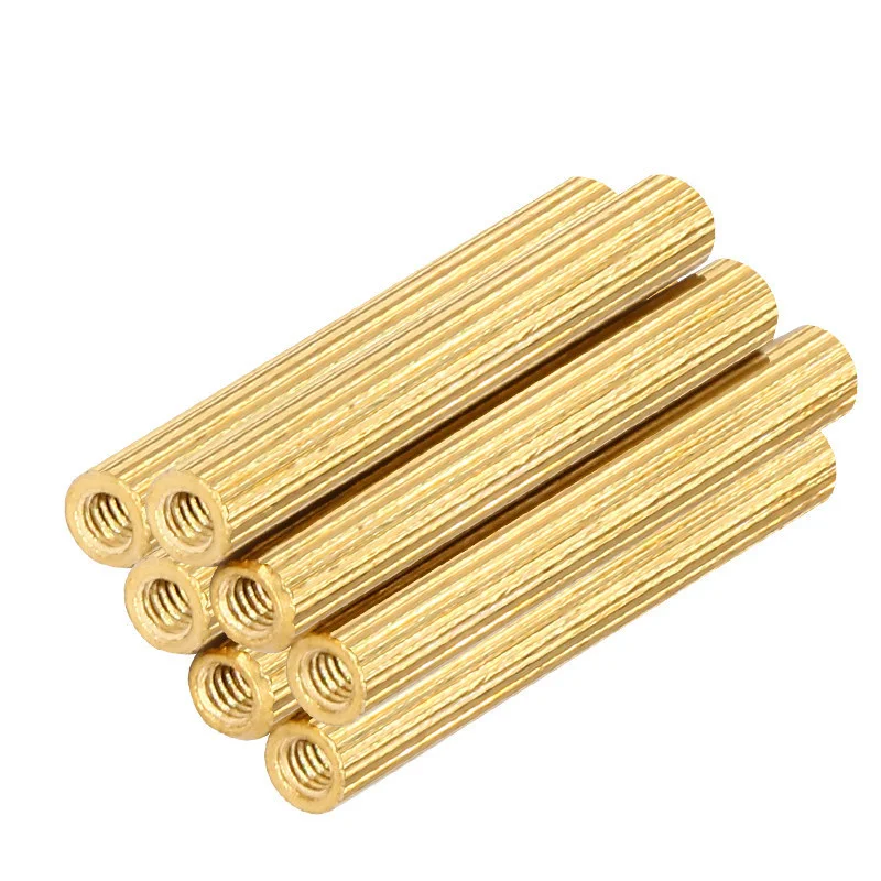 50pcs M2*L L= 3mm to 35mm 2mm thread Brass Round Standoff Spacer Female M2 Brass Threaded Spacer