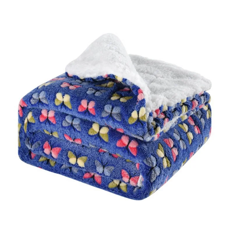 

Throw Warm Blanket Double Side Soft Reversible Sherpa Fleece Soft Lightweight Blanket For Napping Bedding Travelling Camping