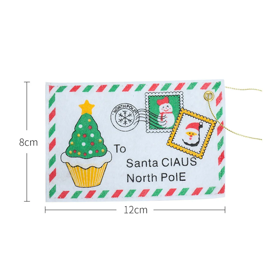 6 pcs christmas card envelope cute santa print Christmas Envelope Candy Bag Card Bag Christmas Tree Hanging Decoration#109y30