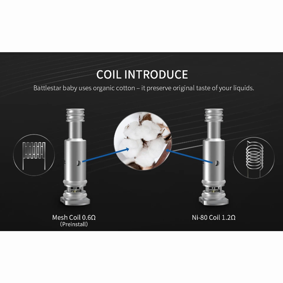 Smoant Battlestar Baby Pod Vape комплект 750 мАч 15 мощность 2 мл с Ом Ni80/Ом сетчатая катушка ручка