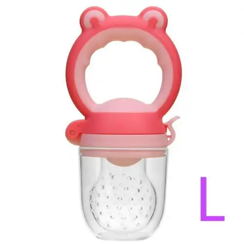 L Pink Соска для кормления свежих продуктов, соска для кормления детей, кормушка для фруктов, соски для кормления, безопасные детские принадлежности, соска, бутылочки - Цвет: L Pink