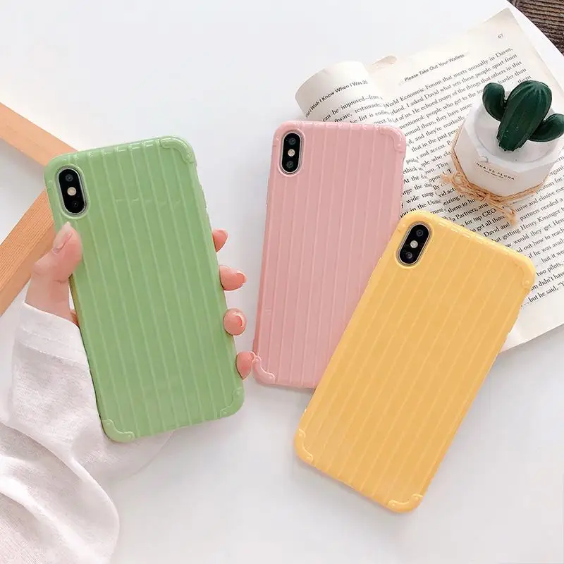 Чехол ярких цветов для iPhone 6 6S 7 8 Plus Модный чехол багажа X XS Max XR New SE 2020 мягкий