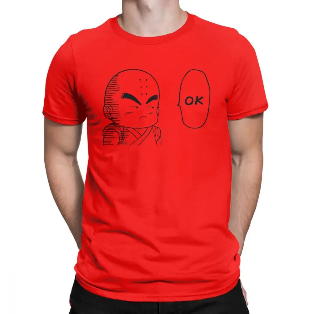 Krilin OK Dragon Ball Футболка мужская 100 Премиум хлопковая Футболка Goku Super Saiyan Vegeta Dbz Ultra Harajuku Camiseta Футболка мужская - Цвет: Красный