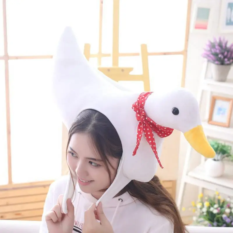 Каваи мать утка гусь в форме животного шляпа взрослые дети косплей вечерние шапочки шапки Мягкие плюшевые игрушки Праздничные головные повязки фото-реквизит