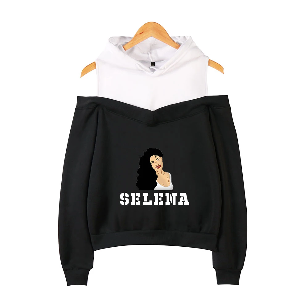 Лидер продаж; красивые толстовки без бретелек Selena quintanilla для женщин; милые повседневные толстовки без бретелек для молодых людей; Selena quintanilla
