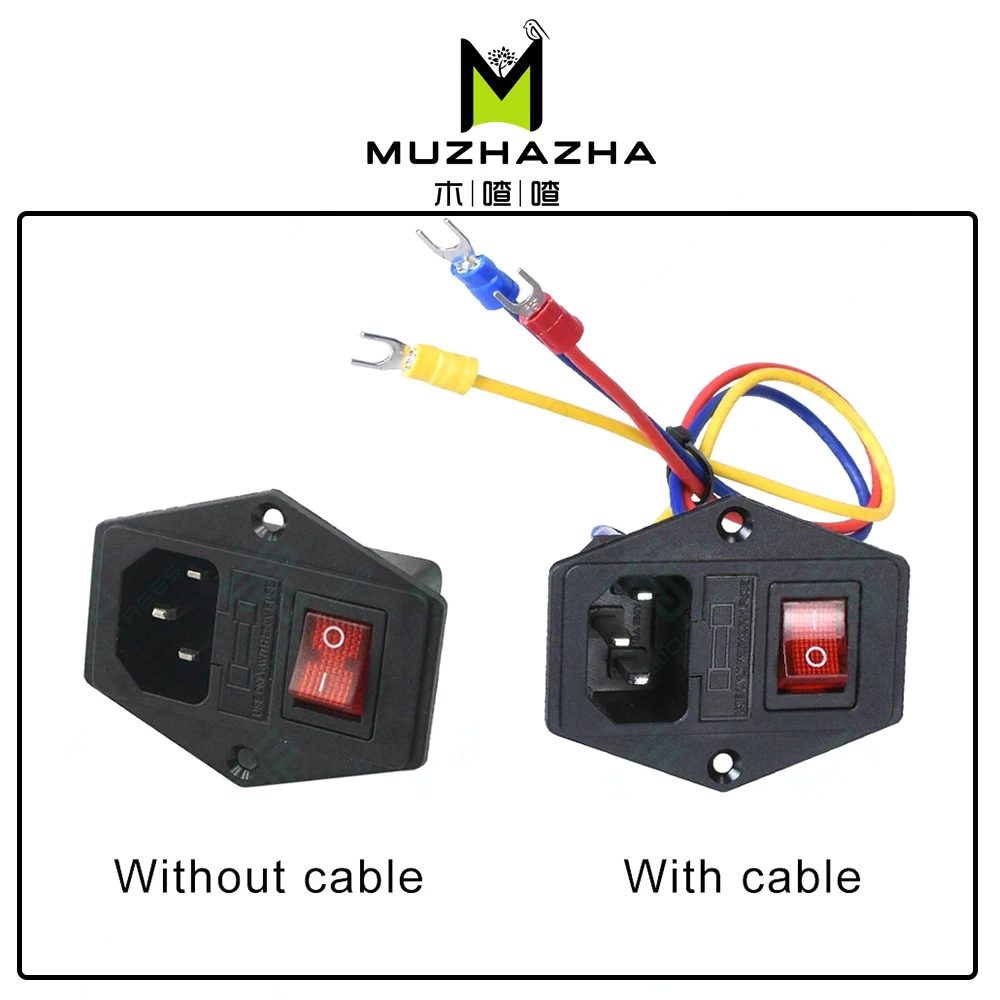 

3D printer parts accessories Rocker switch power connector plug power socket switch Voltage current 15 a 220 v / 110 v