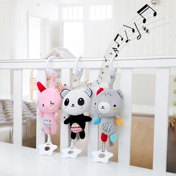 

New Cartoon Animal Plush Teether Endant Baby Intelligent Infant Music Toy Newborn Gift Multifunctional Music Teether Pendant