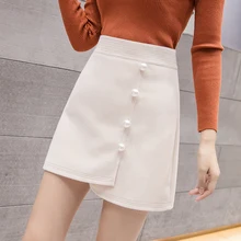 Тканевая юбка женские юбки новые слова Высокая талия юбка