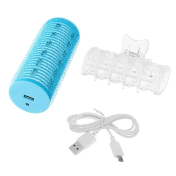 

USB Rechargeable Roller Hair Bangs Curler Clip Home Salon Clamp Hair Styling DIY Tool