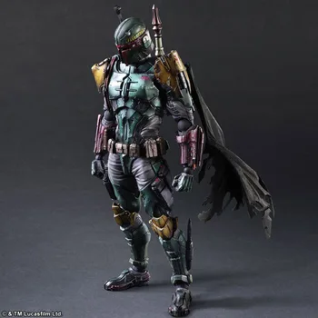 

27cm Play Arts Kai Boba Fett Action Figure Super Movable Joints Face Change Pvc Statue Star Wars Figurine Collectible Model Toy