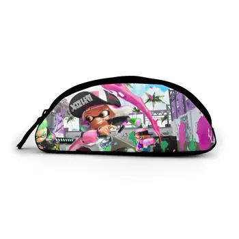 

WHEREISART Pencil Case For Boy School Student Supplies Kawaii Splatoon 2 Print Pencil Box Pencilcase Cosmetics Cases Custom