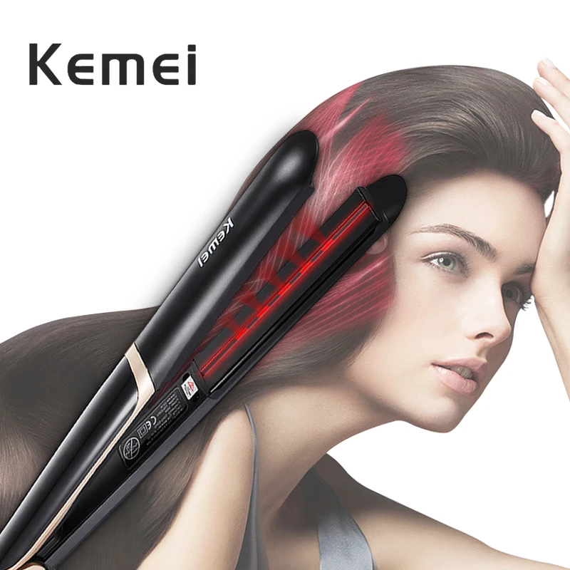 Kemei alisador y rizador de pelo 2 en 1, plancha eléctrica de cerámica  Twistline multifuncional, 110 240v, engarzador infrarrojo 2219|Planchas de  pelo| - AliExpress