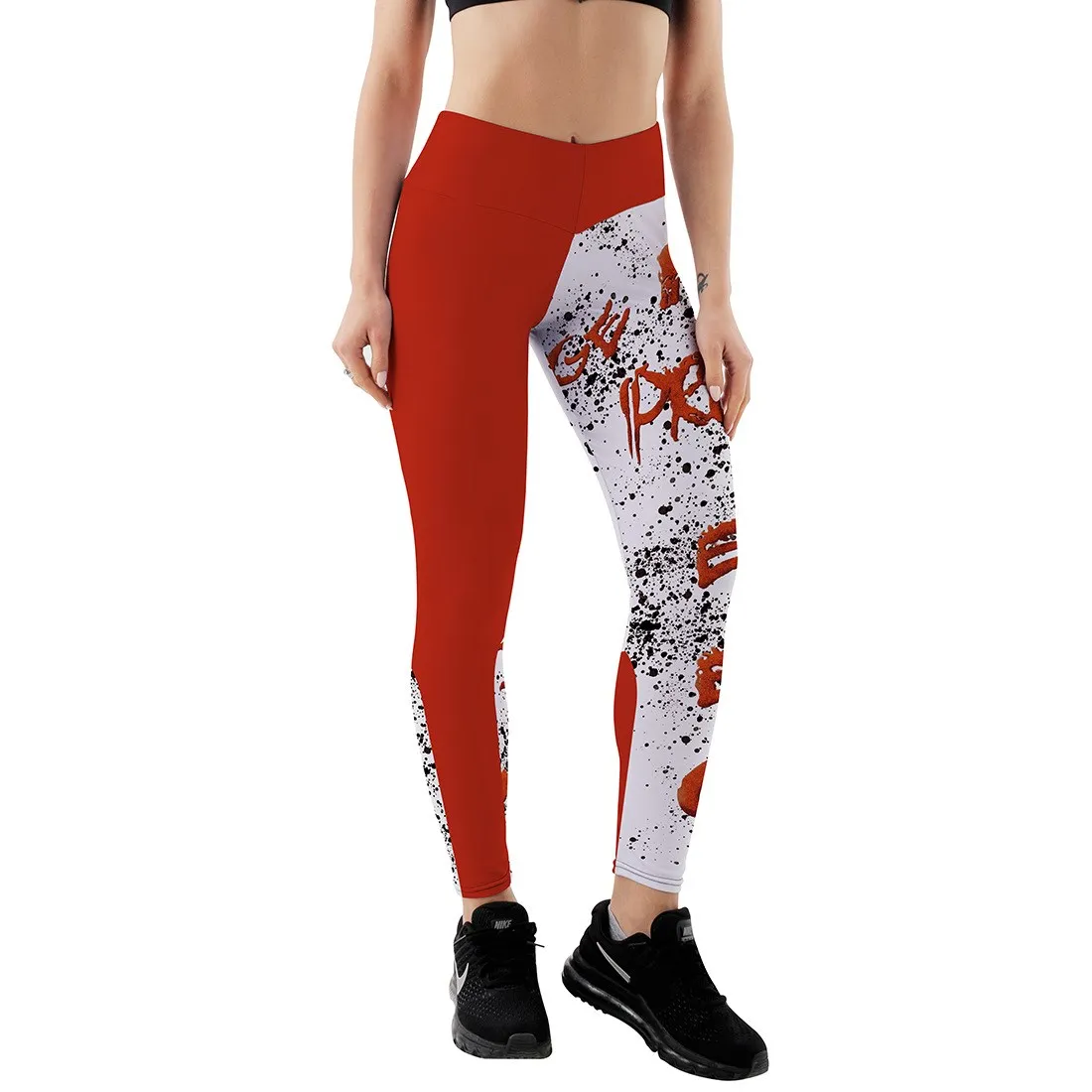 amazon leggings Fitness High Waist Red Leggings For Fitness Ladies Sexy Letter Printed Gym Sports Workout Leggings Push Up Fitness Female Leggin yoga pants for women