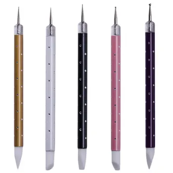 

Nail Art Pen Engraving Embossing Glue Head Manicure Pen Nail Art Supplies for Home Store (Assorted Color)