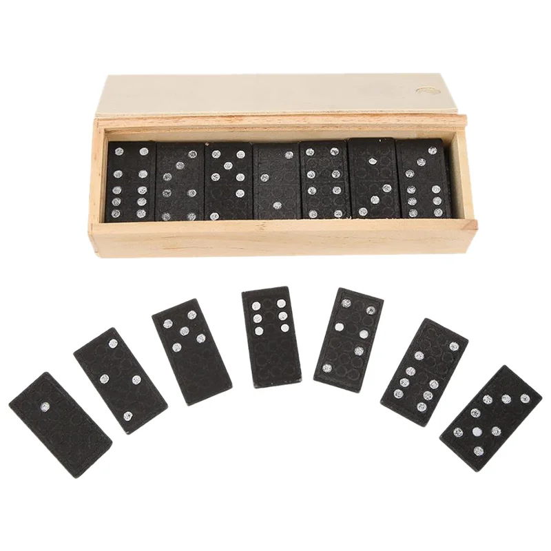 

28Pcs/Set Wooden Domino Board Games Domino Toys Travel Funny Table Game Kid Children Educational Toys For Children Gifts