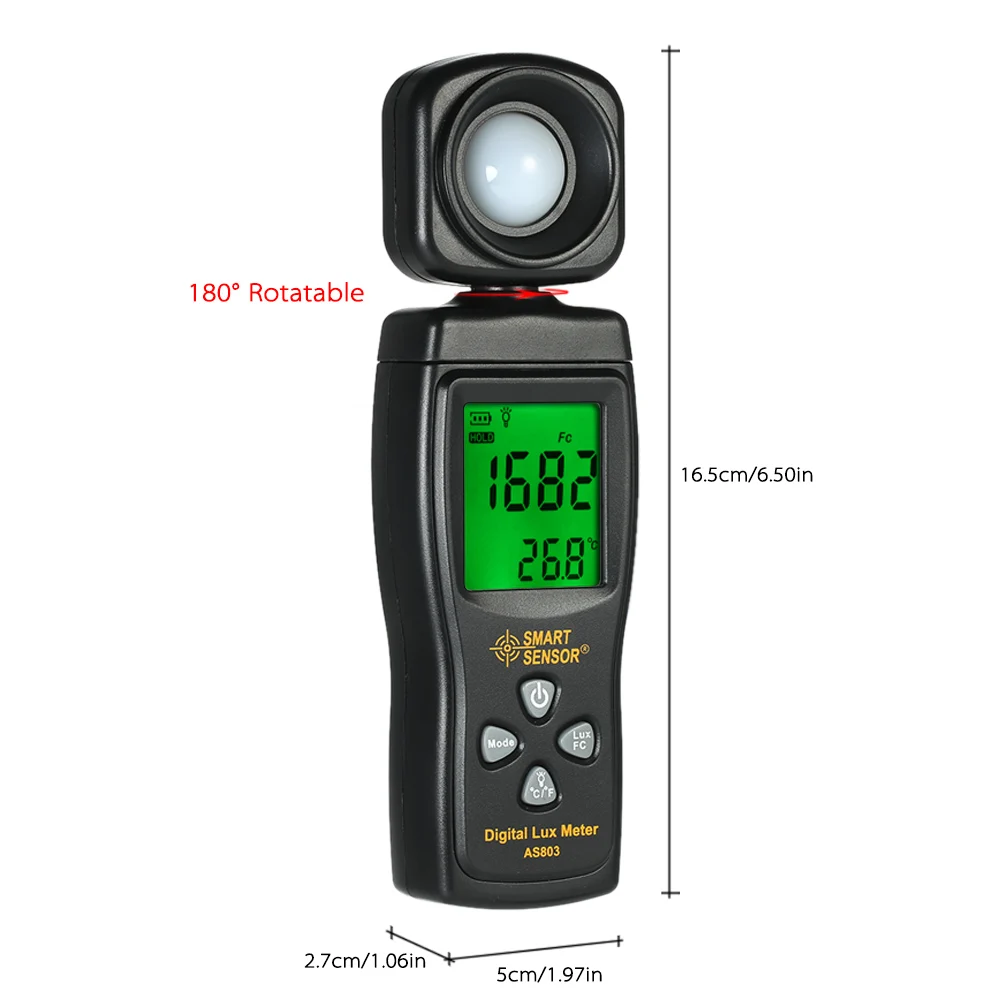 Умный датчик Luxmeter цифровой измеритель освещенности люксометр фотометр УФ