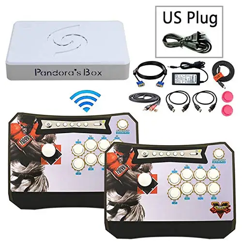 white 2 проигрывателя Pandora Box 6 1300 в 1 беспроводной накопитель игровой контроллер Джойстик консоль может добавить 3000 игр FBA MAME PS1 3D - Цвет: white