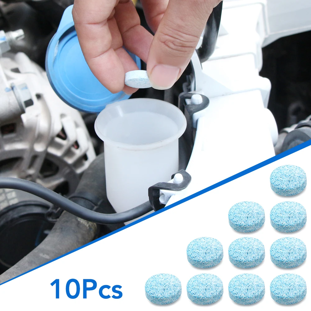 

10Pcs Car Solid Cleaner Concentrated Effervescent Tablets 1Pc=4L Glass Water Window Windshield Solid Washer Household Detergent