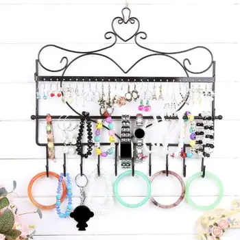 

Novelty Heart Shaped Wall Mount Jewelry Organizer Hanging Earring Necklace Jewelry Holder Display Stand Jewelry Showcase