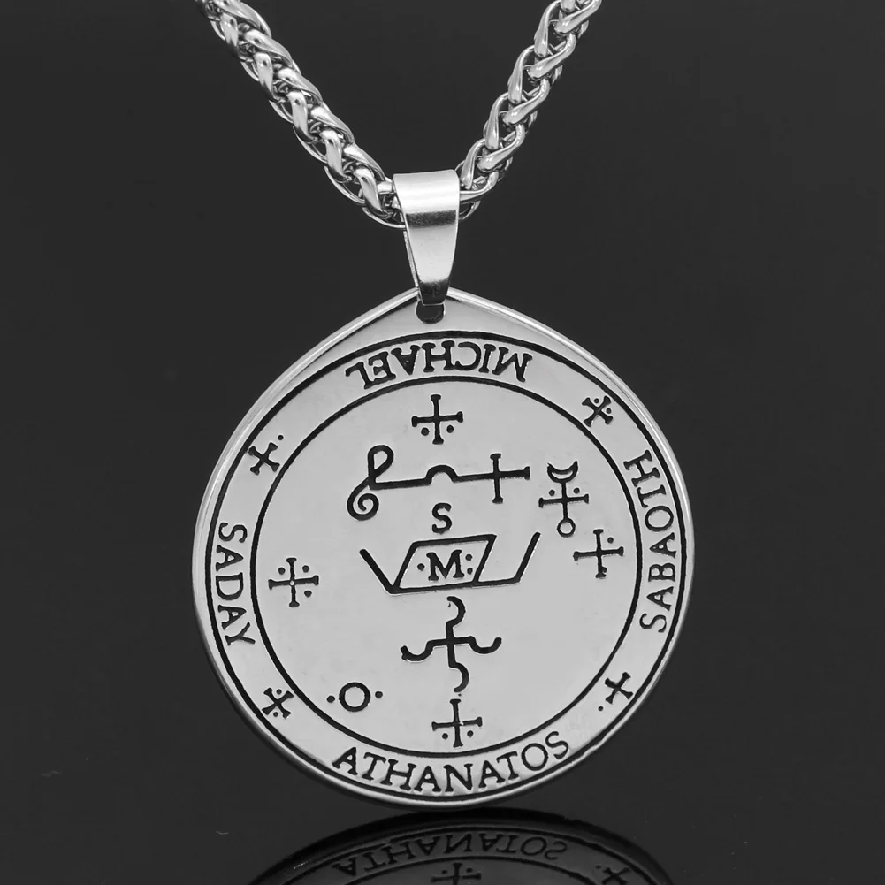 Talisman Pentacle of Solomon Seal Wiccan Pagan Hermetic Enochian Kabbalah Подвеска Ожерелье-нержавеющая сталь |