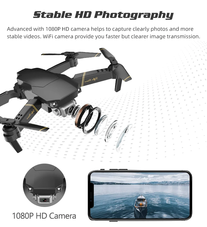 Global Drone EXA складной Радиоуправляемый Дрон с камерой HD 1080P Мини-Квадрокоптер с высокой фиксацией вертолет Квадрокоптер Дрон VS E58 E520