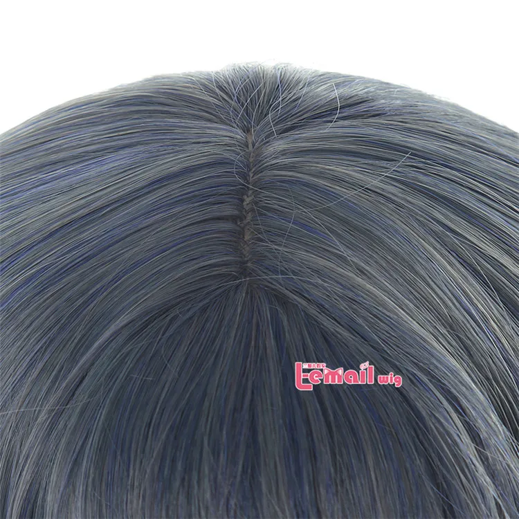 L-email парик длинный синий микс серый Лолита Парики пыльный синий волнистые Harajuku косплей парик термостойкие синтетические волосы Хэллоуин