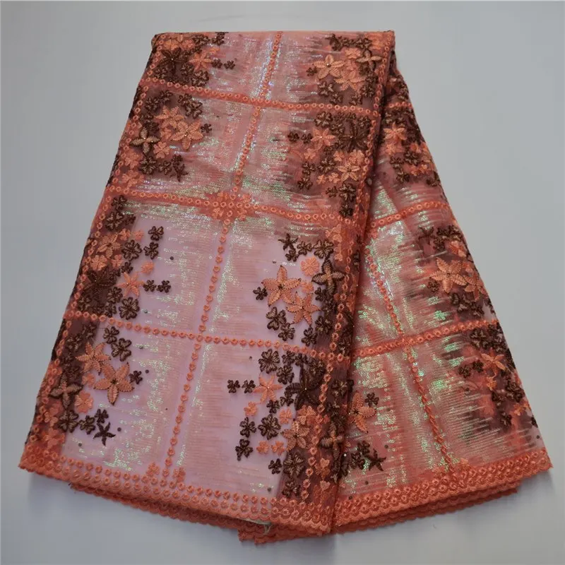

Heavy Sequin Fabric Embroidery China Nigerian French Organza Bridal Shinny Sequined African Sequin Lace Fabric for Women Dresses