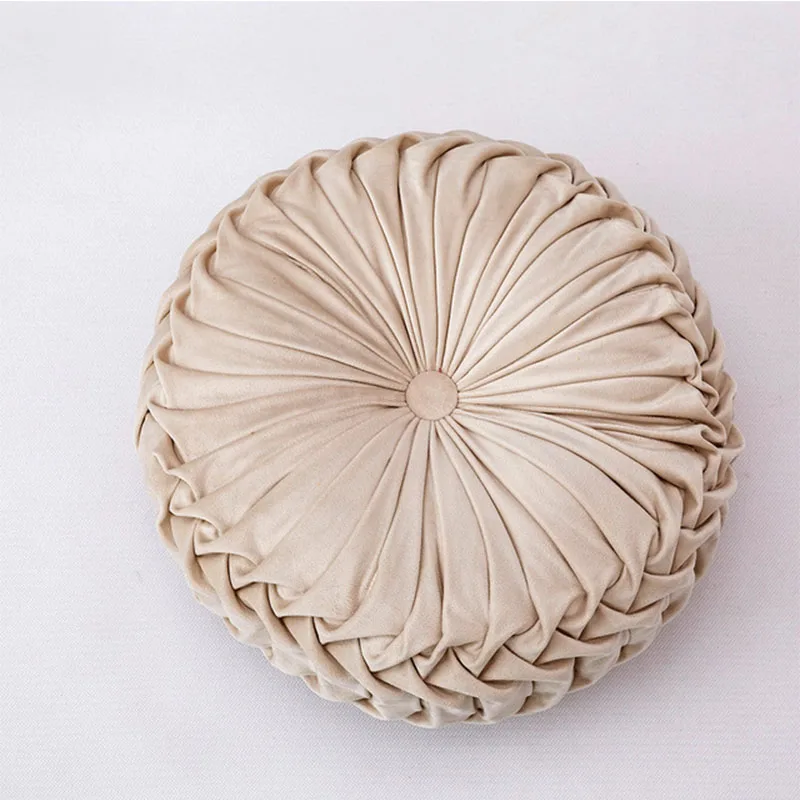 creamy-white 38*38x10 см Европейский стиль круглая подушка для сиденья/задней подушки или как диван Подушка Кровать Подушка бархатная ткань Подушка для стула - Цвет: creamy-white