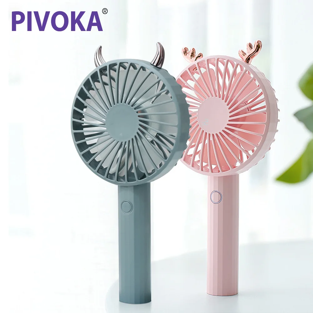 

PIVOKA Portable Handheld Mini Fan 3 Speed Adjustable 3 Cute Styles For Outdoor Office Household Cooler USB Rechargeable Fans