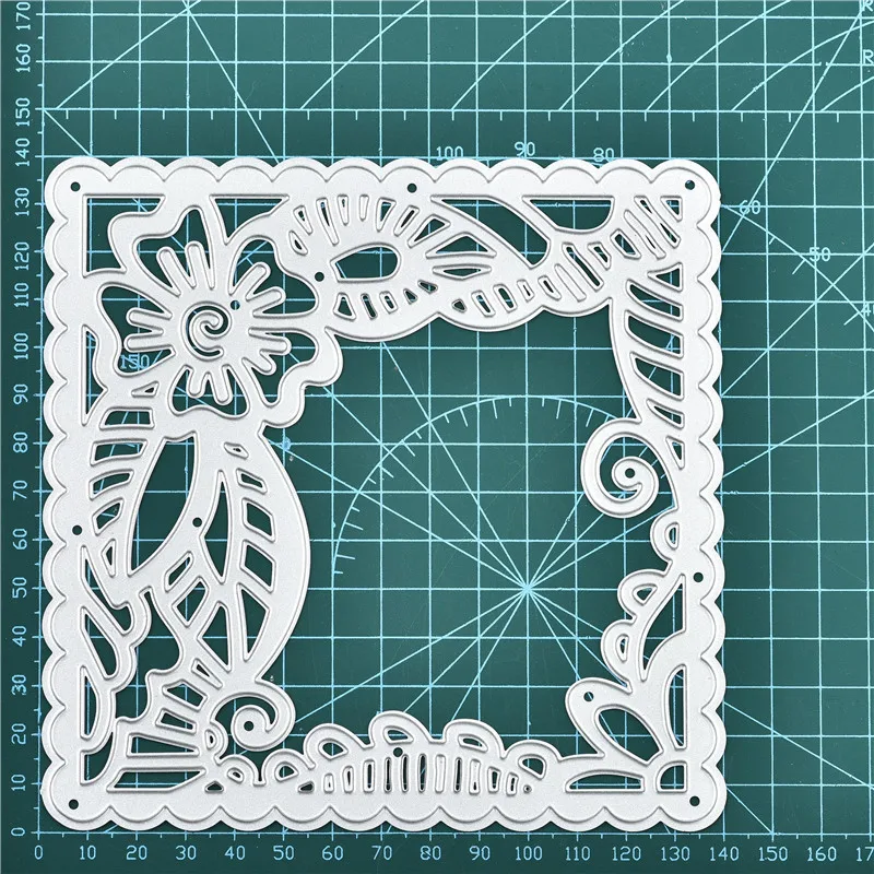 

Naifumodo Leaves Flower Dies Background Metal Cutting Dies for Card Making Scrapbooking Embossing Cut Craft Frame Dies Christmas