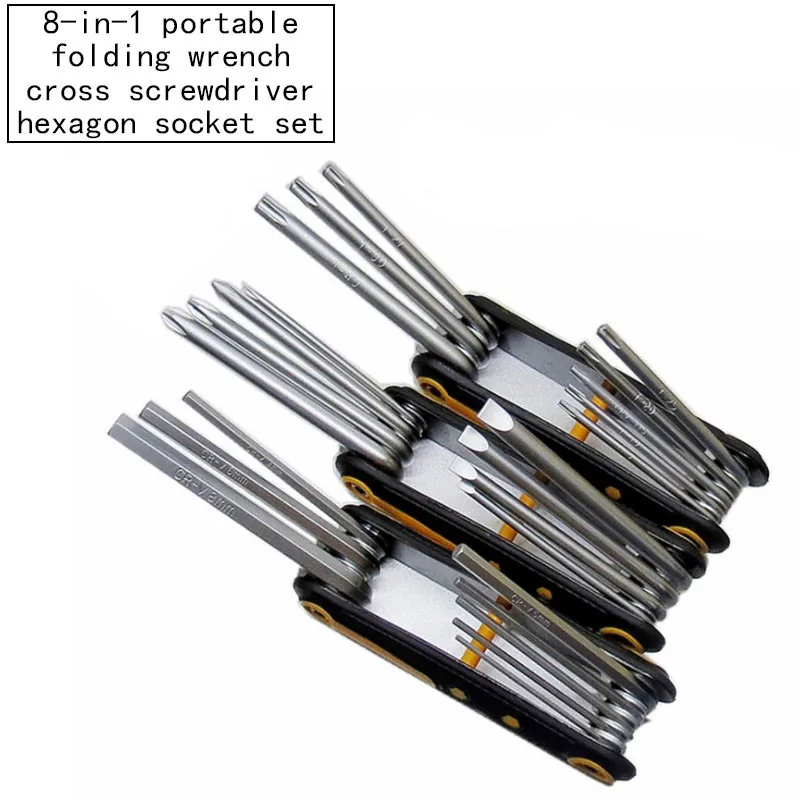 

8 In 1 Folding Screwdriver Set Torx Screwdriver Mini Screwdriver Bits Kit Hexagon Torx Screwdriver Phillips Flat Screw Driver