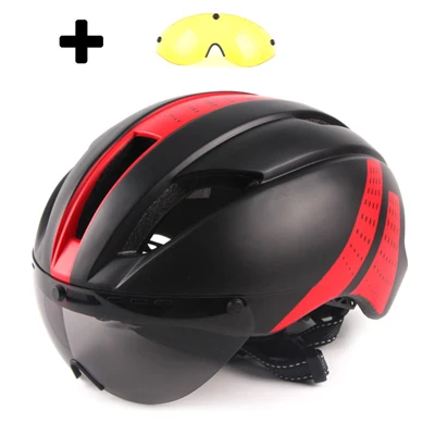 Aero helmet tt time-пробный гоночный дорожный велосипедный шлем для мужчин и женщин очки велосипедный шлем с объективом Casco Ciclismo велосипедный шлем - Цвет: color 3.1