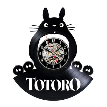 

My Neighbor Totoro Kids Wall Clock Modern Design Cartoon Vinyl Record Hanging Clocks Wall Watch Home Decor Gift for Children