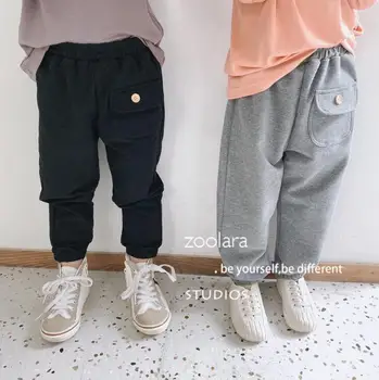 

2020 New Girls Boys Pants Spring Cotton Fashion Kids Pants 3-8t PO19