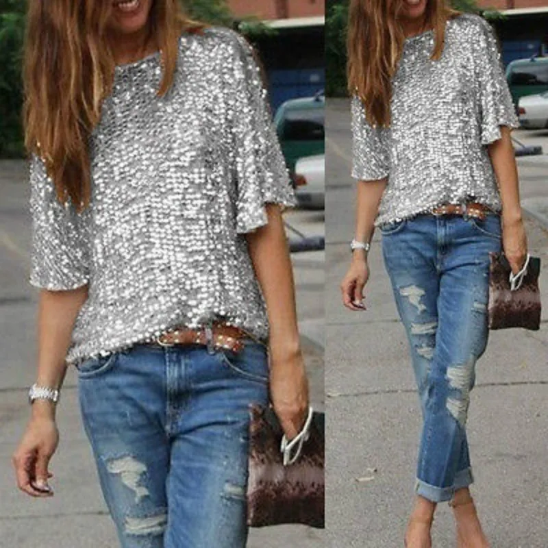 ladies sparkly party tops