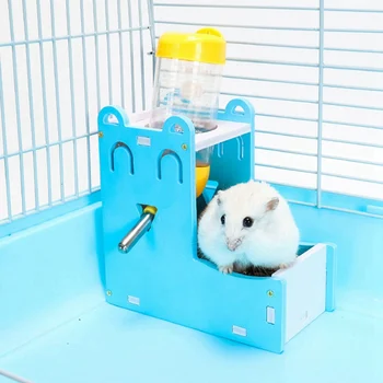 

Small Pet Cute Water Kettle Rack Rabbit Automatic Feeder Food Water Distributor Hamster Water Drinker Hamster Feeding Supplies