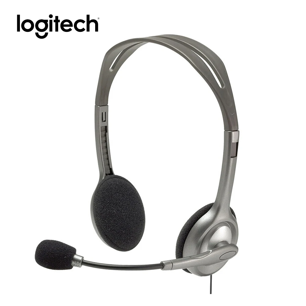 Стереогарнитура Logitech H110/H111 с поворотным шумоподавлением проводные наушники