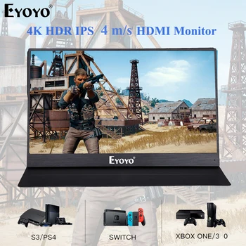 

Eyoyo 15.6" EM15J UHD 4K HDMI Portable monitor 3840X2160 IPS HDR 4m/s gaming LCD Screen Display for PS4 Xbox laptop PC with case