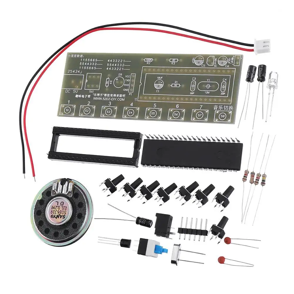 DIY Забавный Набор для начинающих клавиатуры музыкальная шкатулка STC89C52 микроконтроллер Сборка DIY маленькие производственные наборы вход