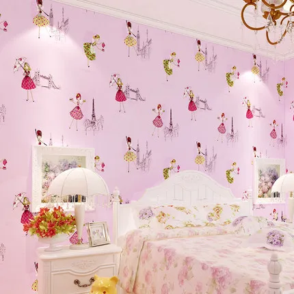 

Pink Cartoon Kids Girl Bedroom Wallpaper Roll For Kids Room Children Wall Paper Baby Room Wall Covering