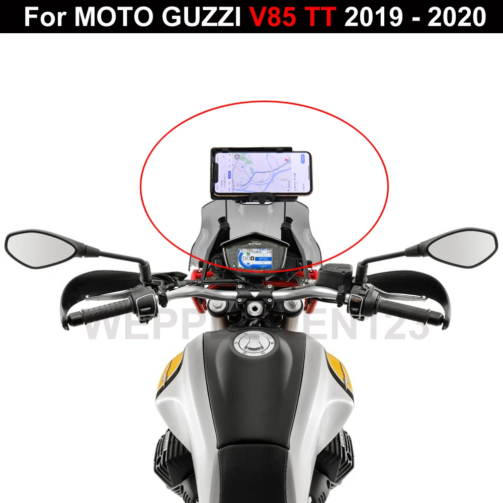 VELLOW Accessoires Moto pour Moto pour Guzzi V85 TT V85TT 2019-2020 Support  De Support Téléphone Téléphone Portable GPS Navigation Plaque Support  Accessoires (Color : 12mm Support) : : High-Tech