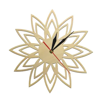 

Mid Century Contemporary Wood Wall Clock Sunburst Home Decor Silent Non-ticking Wall Clock Natural Wall Art Silent Wall Watch