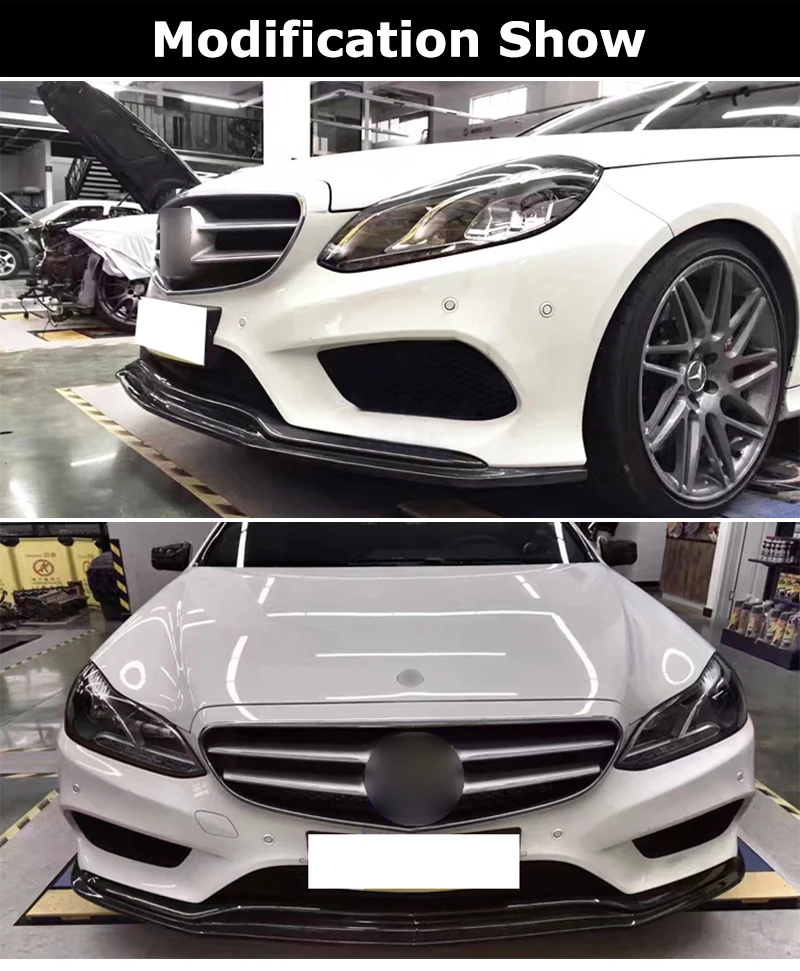 W212 FD стиль углеродное волокно Передняя Лопата бампер спойлер диффузор для Benz E200 E260 E300 спортивная модель 4 двери