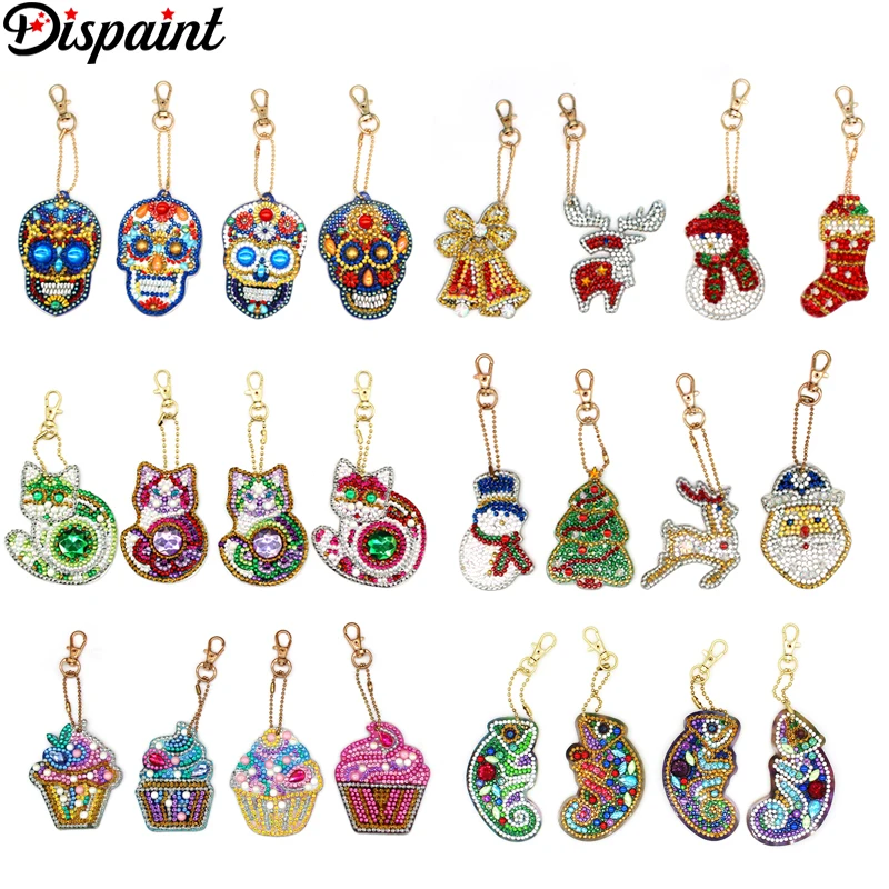 Dispaint 5D Diamond Painting Keychain Special Rhinestone Embroidery Pendant  DIY Craft Kits Cross Stitch Key Chain Accessories - AliExpress