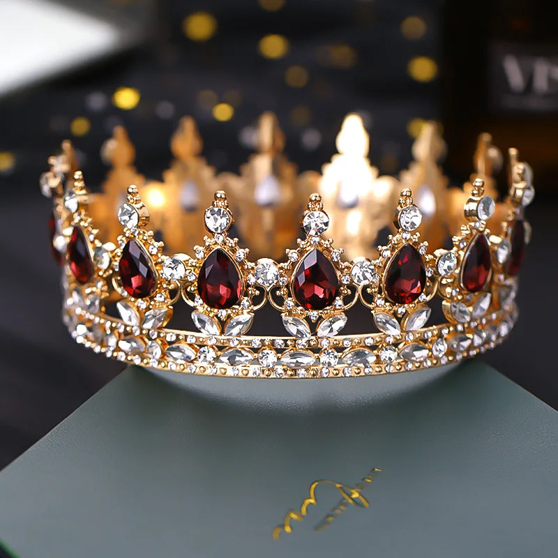 Royal Queen King Crown  Crystal Wedding Crown Bridal Tiaras and Crowns Pageant Headband Headdress Bride Hair Jewelry